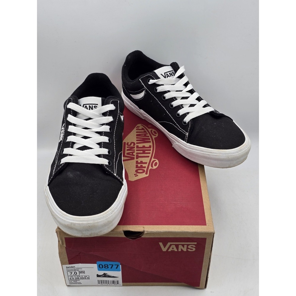 Vans Seldan Athletic Sneakers Men's Black Canvas‎ Lace-Up Trainer Size- 7 M